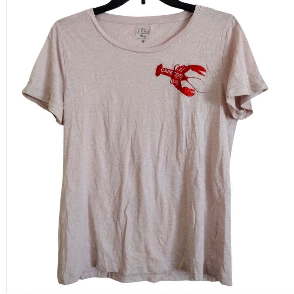 J Crew vintage light pink red Cape cod lobster T-shirt size medium
